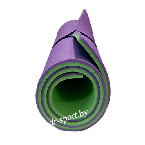 Коврик (пенка) гимнастический/туристический 15*0,6L1.8 салатовый/фиолетовый